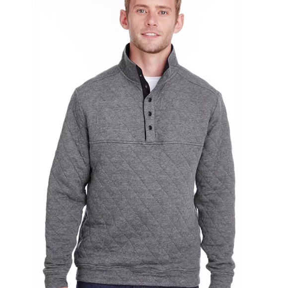 Eddie Bauer Dark Gray Quilted Men's Pullover - Picture 1 of 7